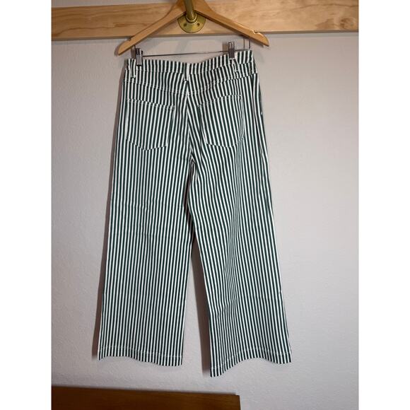 Women's By Together Dark Green Striped Wide Leg Pant Size Large NEW - Picture 7 of 11
